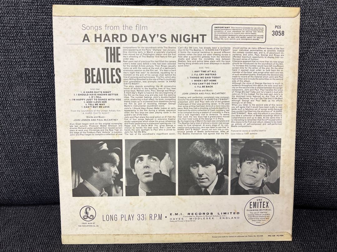 ビートルズA Hard Day's Night UK盤2EMI PCS3058
