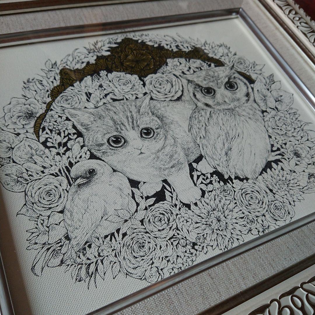 maoo maya sawatari 子猫 ミミズク 小鳥 原画 直筆 サイン入