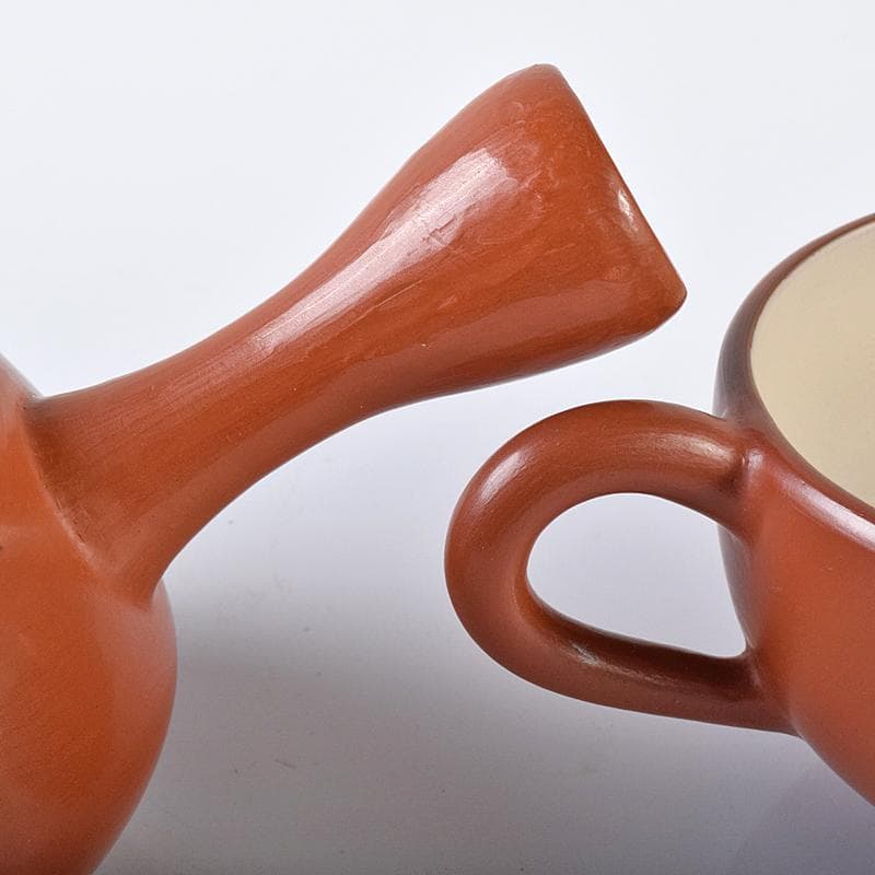 煎茶道具　佐渡無名異焼　丸山金水造　朱泥　茶器揃　共箱　M　R7931