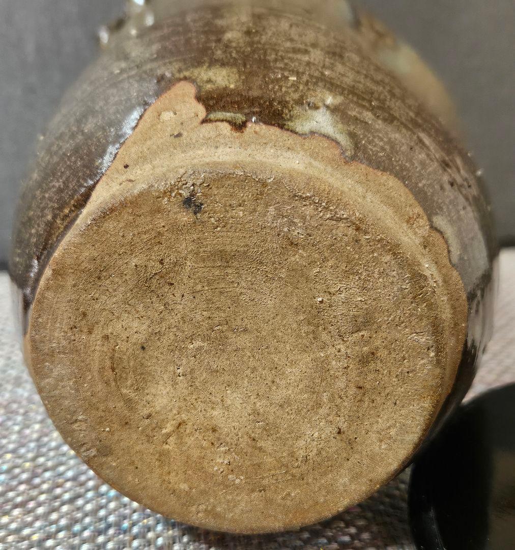 遠州七窯　江戸時代　古高取　高取焼　窯変 水指　木製蓋　江戸伝世時代箱附　茶道具