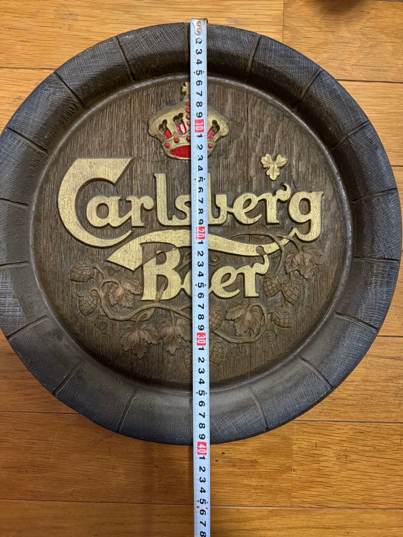 Carlsberg ビールトレイ　アンティーク　樽型壁掛け　看板　インテリア