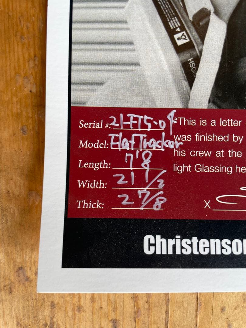 手渡し希望　クリステンソン　フラットトラッカー　7.8