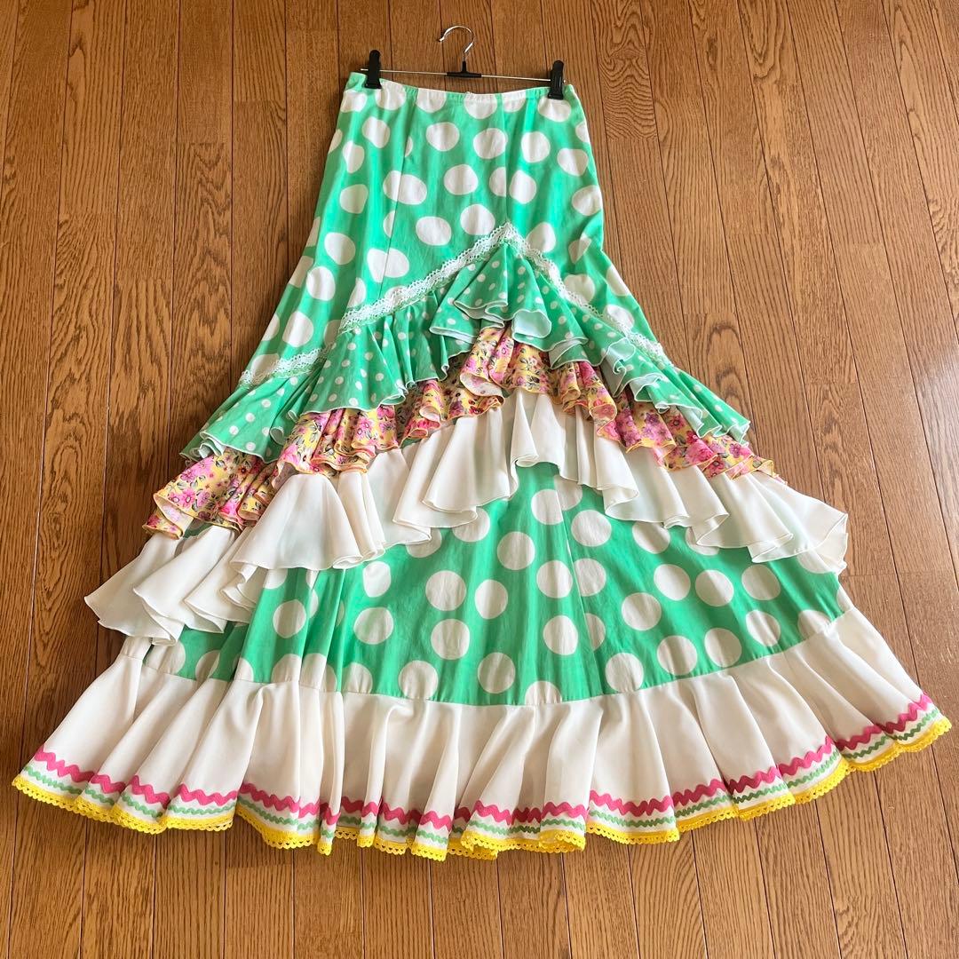 タグ付き　未使用　Mariquita フラメンコ　一点物　ファルダ　水玉