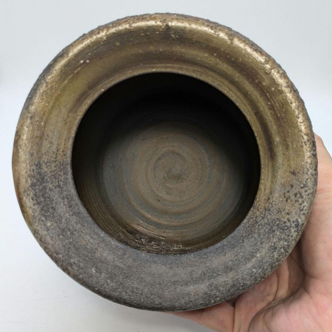 山下譲治 備前焼 窯変灰被り水指 共箱 水差し 茶道具 茶器 抹茶 食器