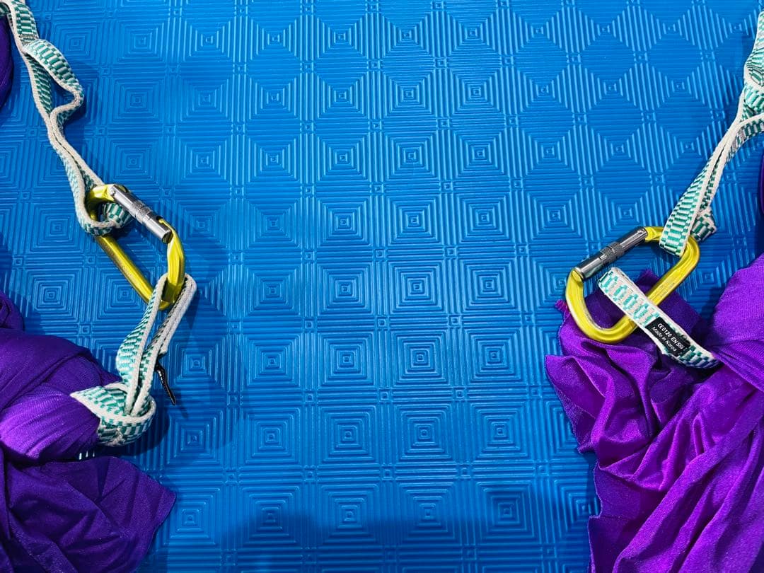 フライングヨガ ハンモック 11点セット 吊り下げ可能 紫/ピンク/水色