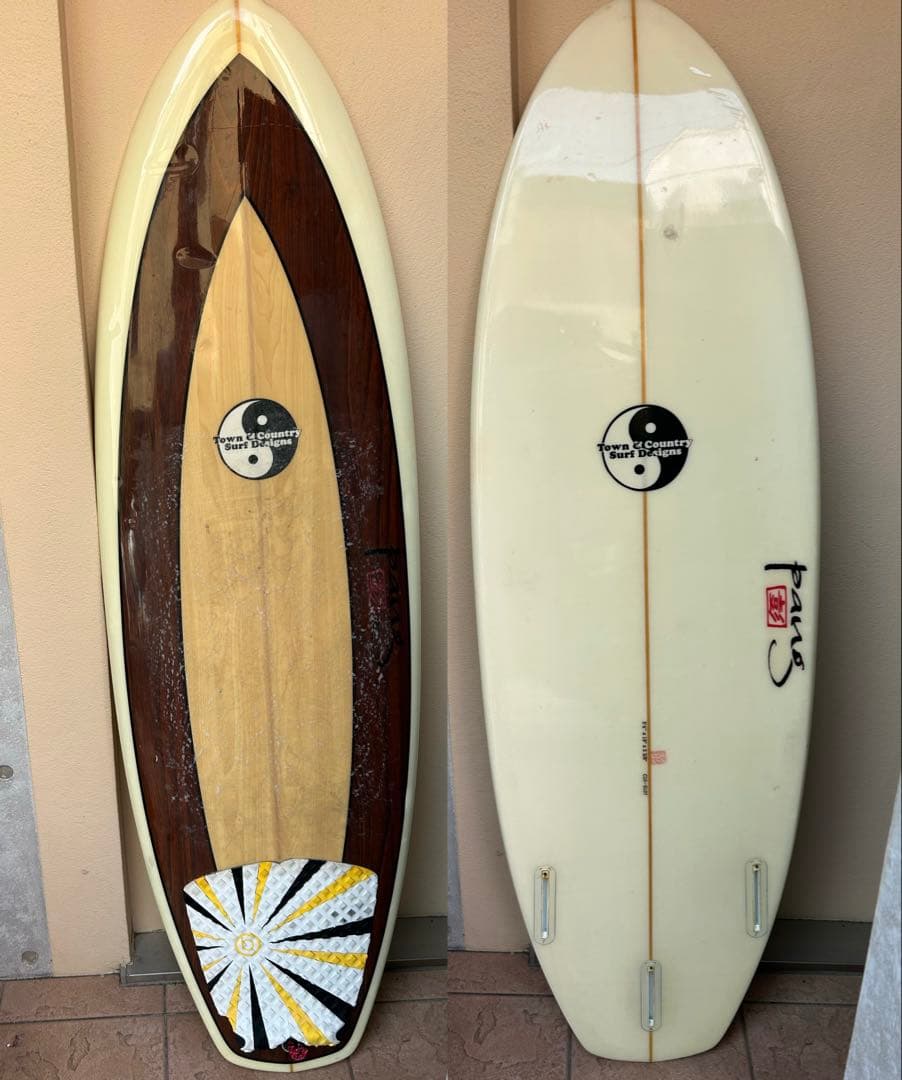 か*こ様 タウカン グレンパングシェイプ 小波用サーフボード 5'4\" トライフ