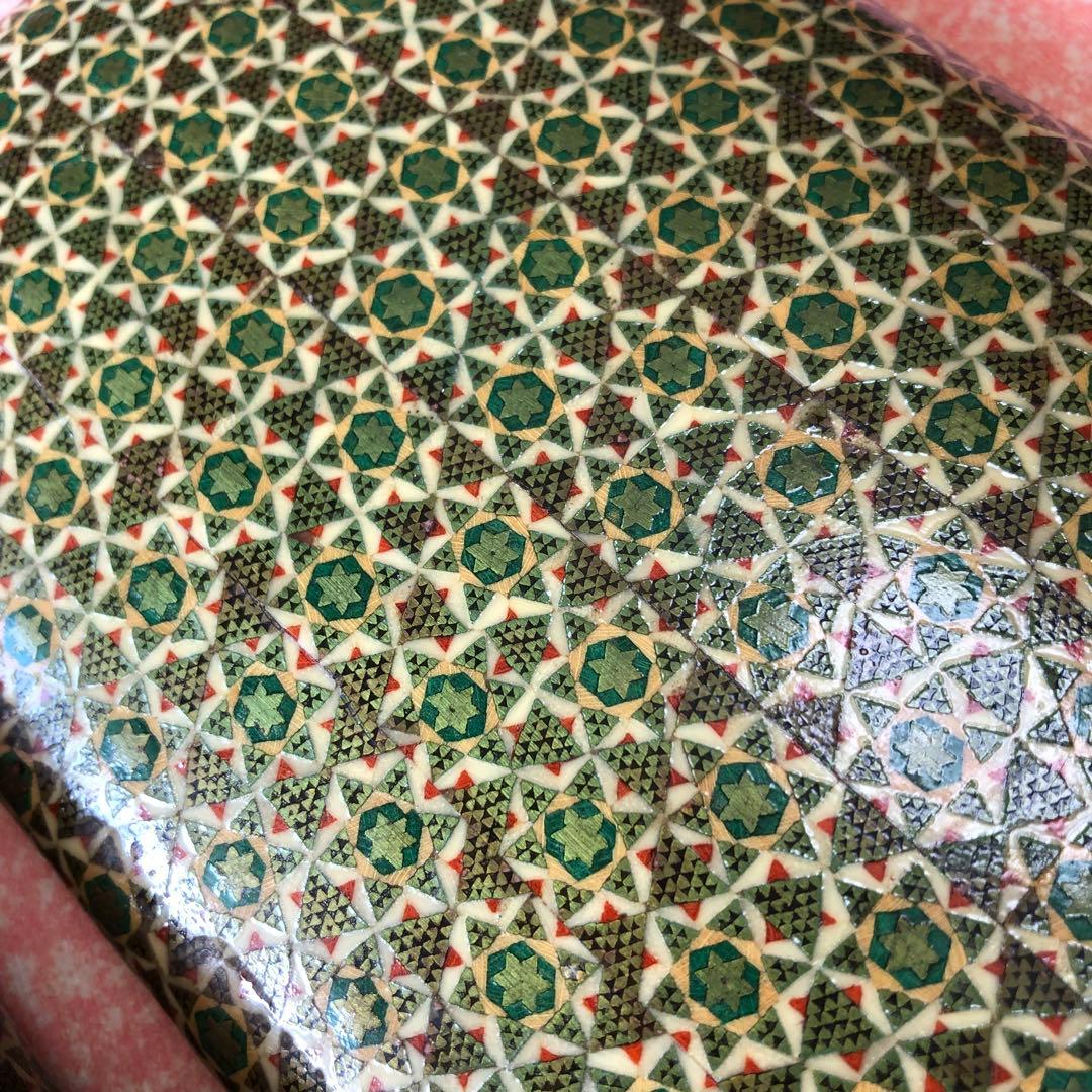 ③ ペルシャ 伝統工芸 ハータム カーリー 寄木細工 象嵌 ボックス 小物入れ