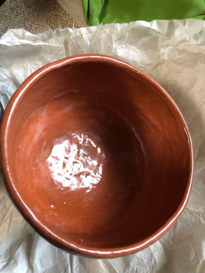 八事窯　中村道年氏作　赤楽　黒楽茶碗　二客　二重箱入　花押