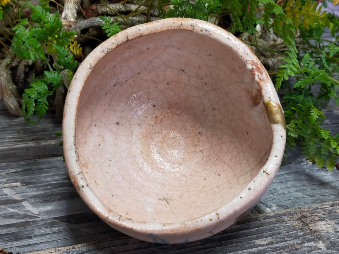 ♥とても古い　志野　茶碗　在銘【斗】　桐箱付き　古玩　骨董品　豊蔵　銘碗