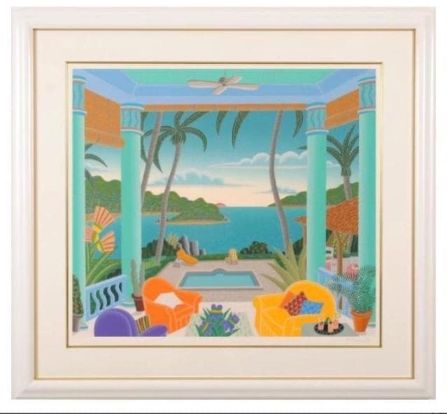 絵画　トーマス・マックナイト 「マスティクパビリオン」 額付き　国内送料無料