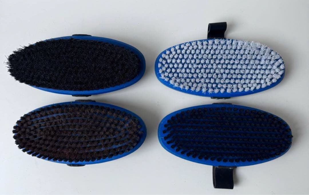 HOLMENKOL オーバルブラシ4点 スチール/ブロンズ/馬毛/ナイロン 中古