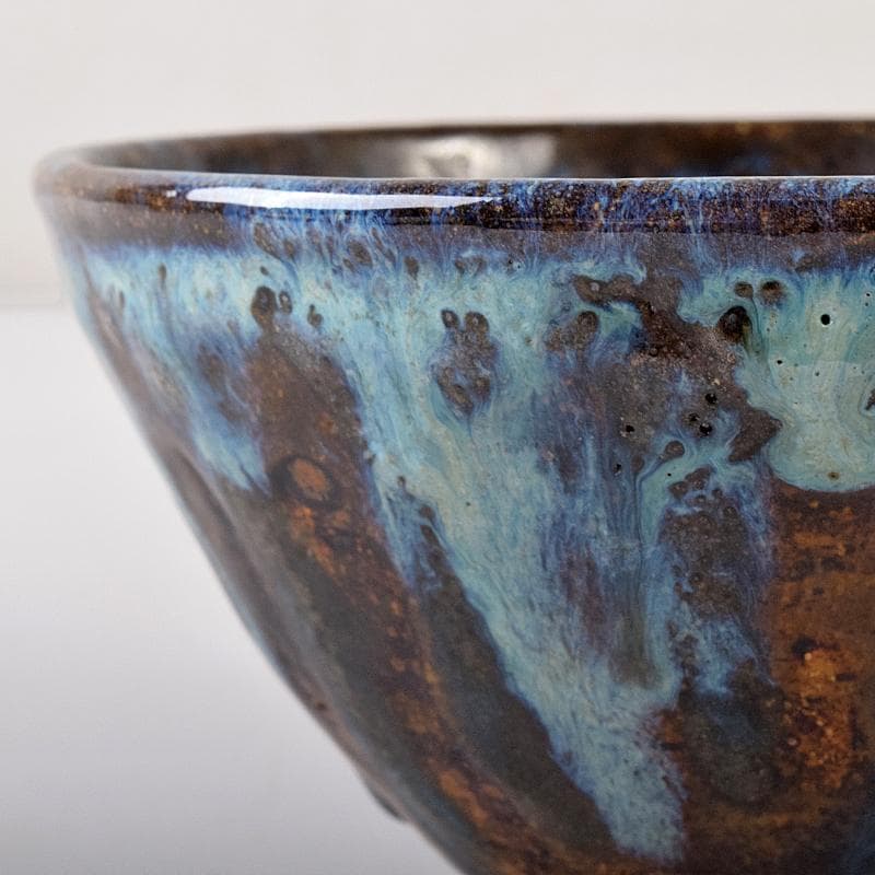 茶道具　板谷波山作　天目茶碗　銘「宇宙」　共布　代淡々斎極め箱　F　R7886