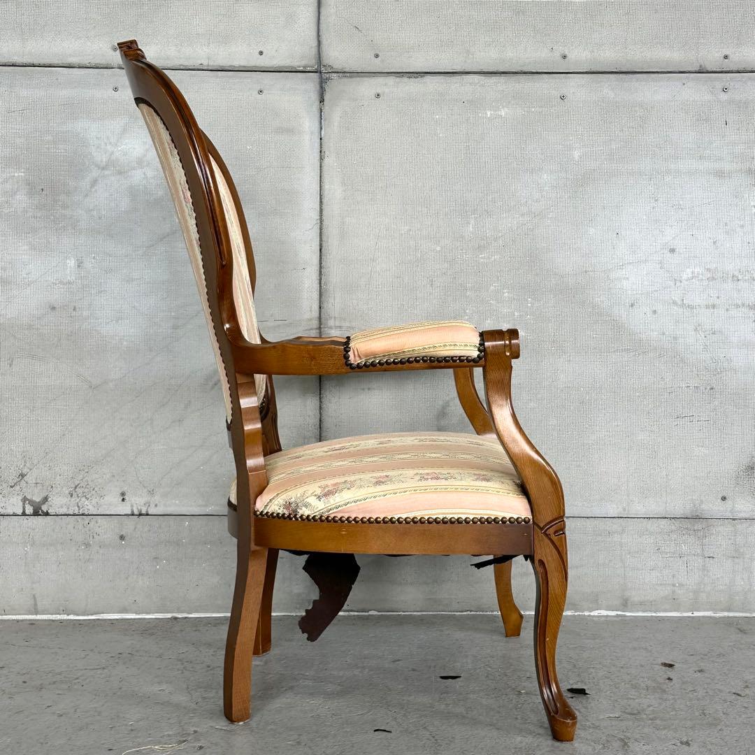 ★90s★ ロココ調 彫刻アームチェア イタリア クラシック 猫脚 彫刻