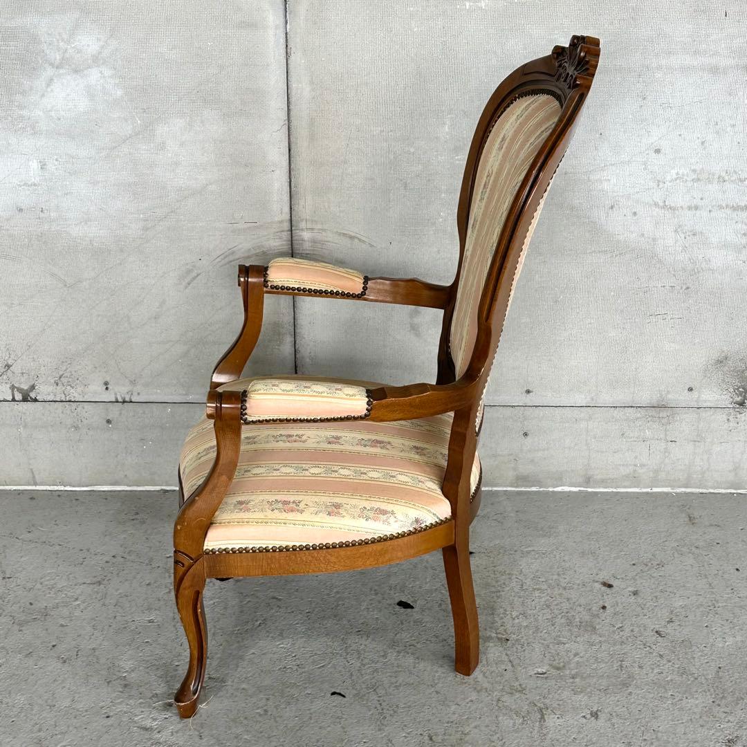 ★90s★ ロココ調 彫刻アームチェア イタリア クラシック 猫脚 彫刻