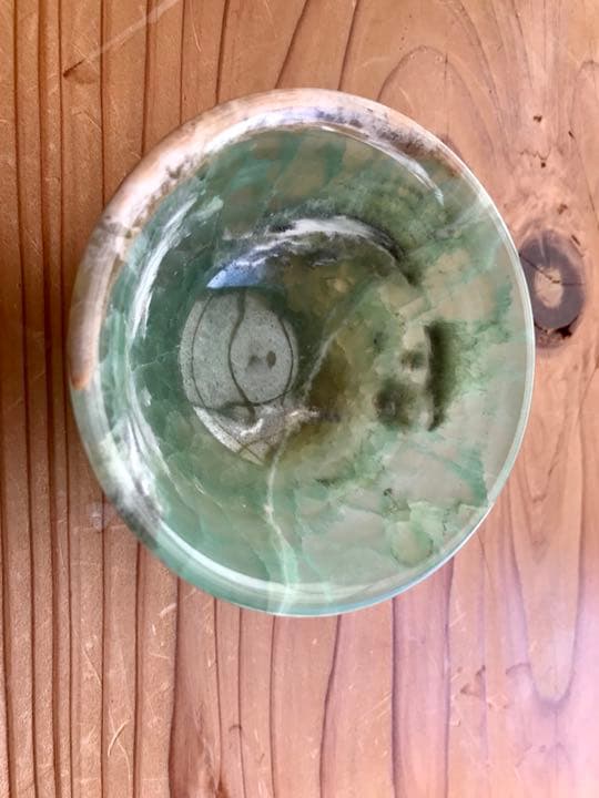 砡 玉杯 玉盃 酒器 ぐい呑  翡翠? 盃 石杯 石盃