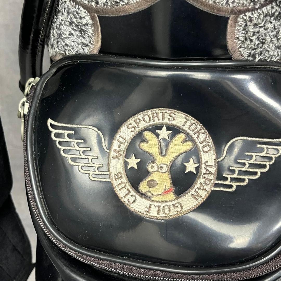 希少 ミエコウエサコ キャディバッグ エナメル キャスター付 刺繍 ゴルフ 廃盤