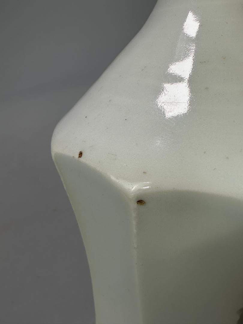 日本美術　古伊万里　白磁　面取徳利　李朝風　時代花瓶　美品　朝鮮半島古美術