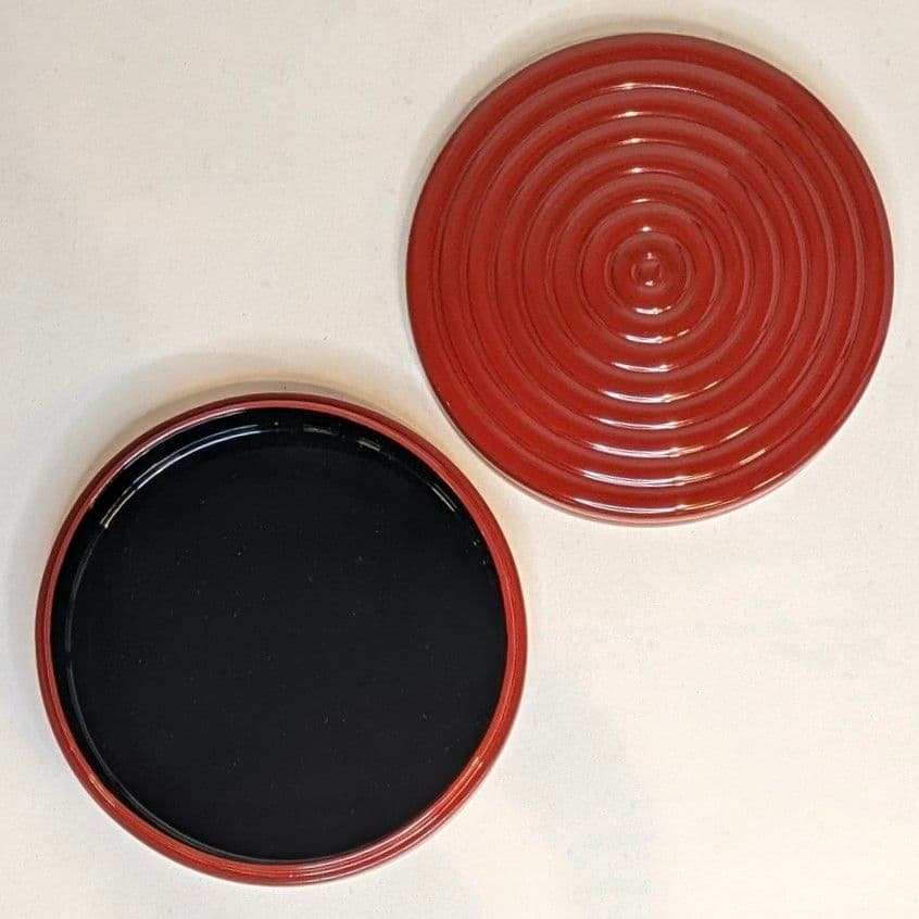 【ゲリラセール・新品】 筋香合　朱漆　6寸　朱塗り　寺院用具　香合