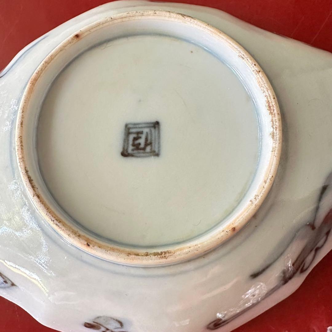 S様へ感謝お嫁入り‼️四季に麗し‼️伊万里錦手若松＆橙＆ふきよせ　兜菱形刺身皿 5客