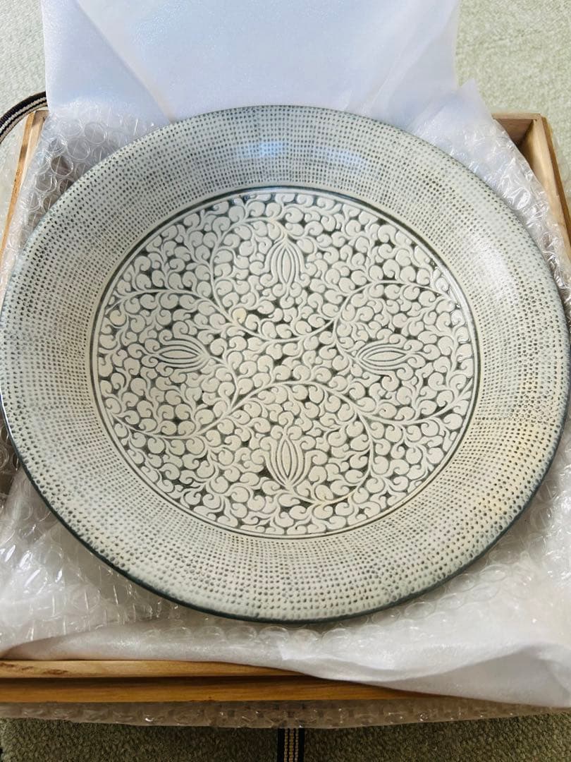 未使用品　三島菓子器　工芸品　茶道