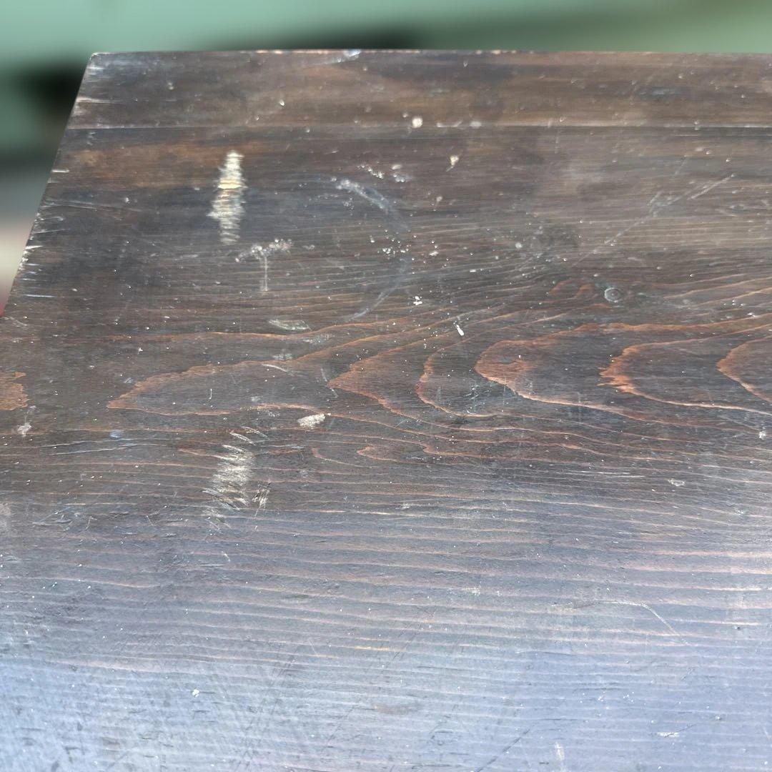 ヴィンテージ木製文机 ダークブラウン 引き出し2つ