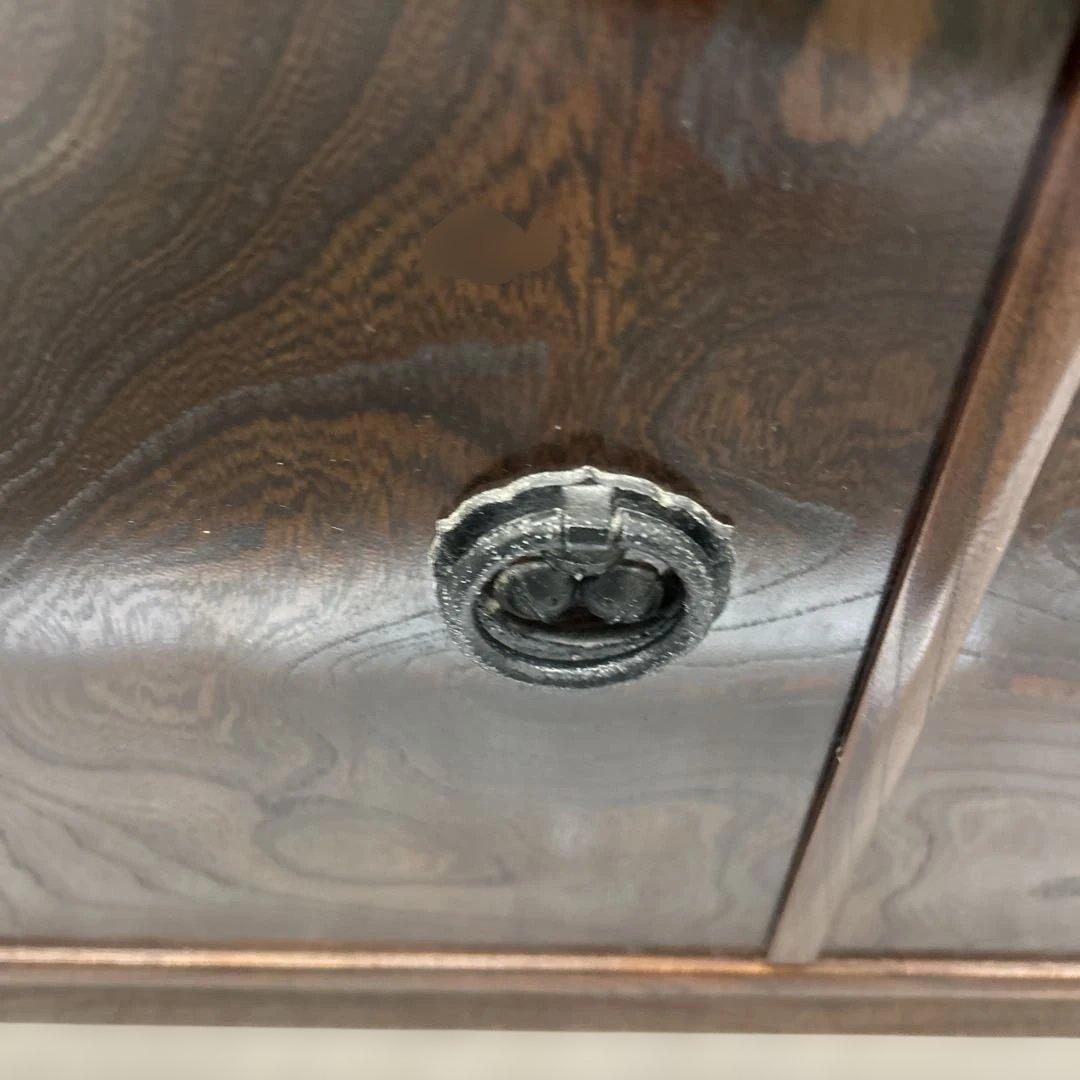 木製ガラス扉収納キャビネット　和風　飾り棚