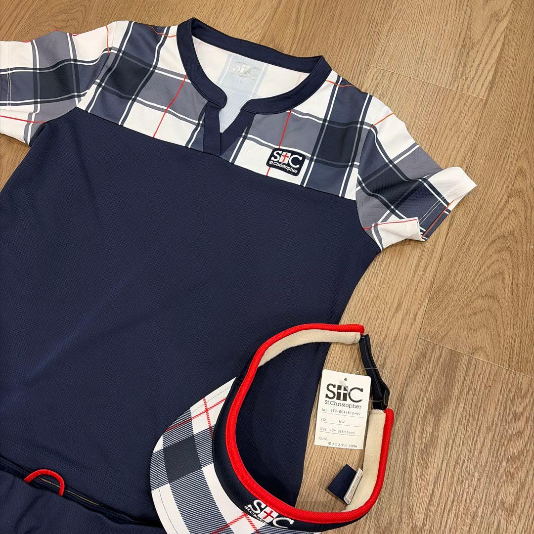 セントクリストファー　テニスウェア セットアップ　L スコートサンバイザー