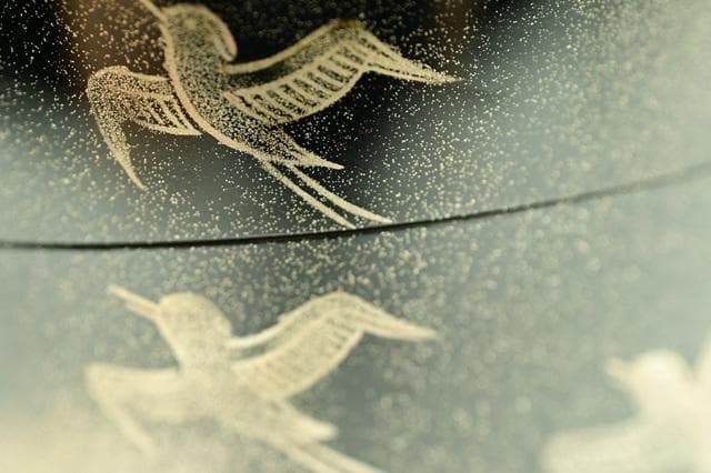 塗師　林勝　黒　大棗　墨絵　波千鳥　内銀平目　茶道具　二重箱　美品