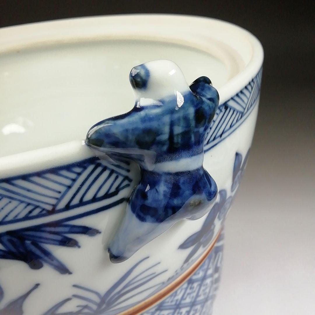 Ｔ７４３　水指　『染付　一閑人』『平安　西村徳泉 造』　共箱　茶道具