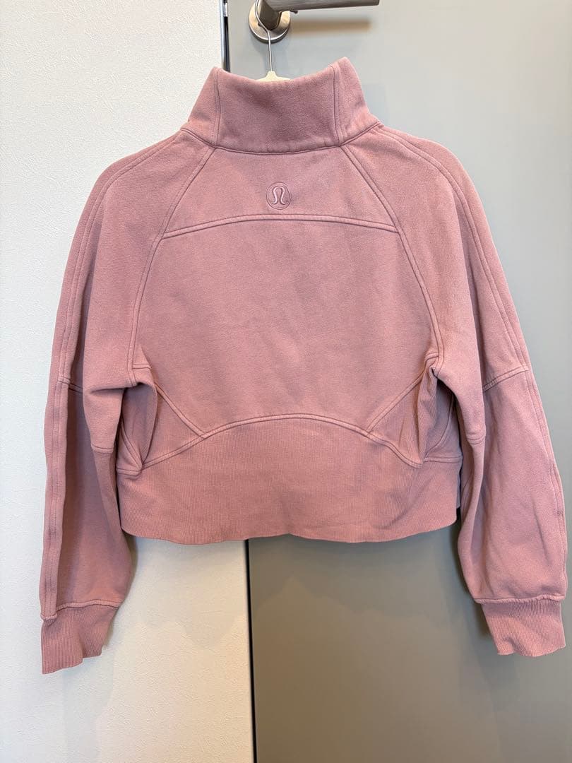 【レア】ルルレモン Scuba 　オーバーサイズ ハーフジップフーディ　ピンク金