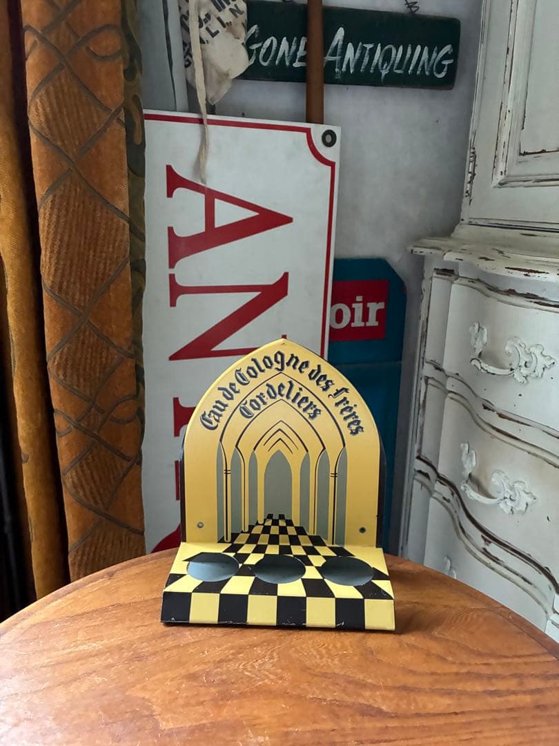 フランス　アンティーク　ホーロー　サイン　看板　ディスプレイ　パヒューム　ボトル