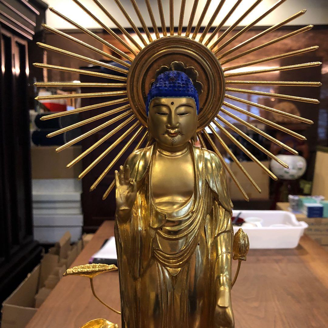 東立弥陀　木像