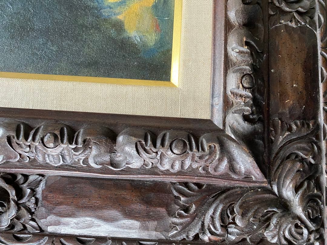 「a saint's passing」絵画　油彩画 油絵　アンティークな額付き