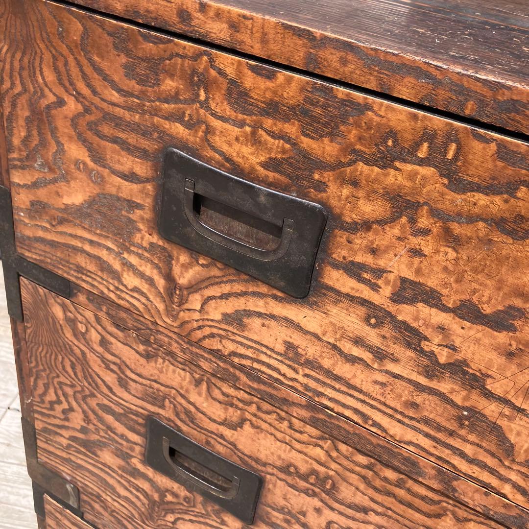 昭和レトロ 古家具 仙台箪笥 4段 引き出し箪笥 古家具 ビンテージ