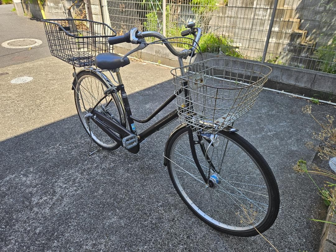 シティサイクル ブラック 前後バスケット付き