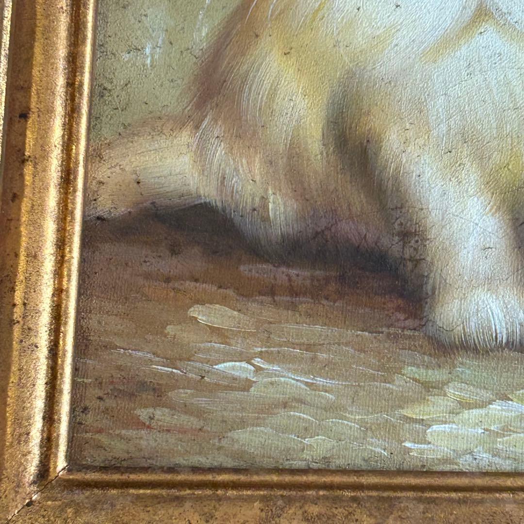 可愛い猫　油絵　額