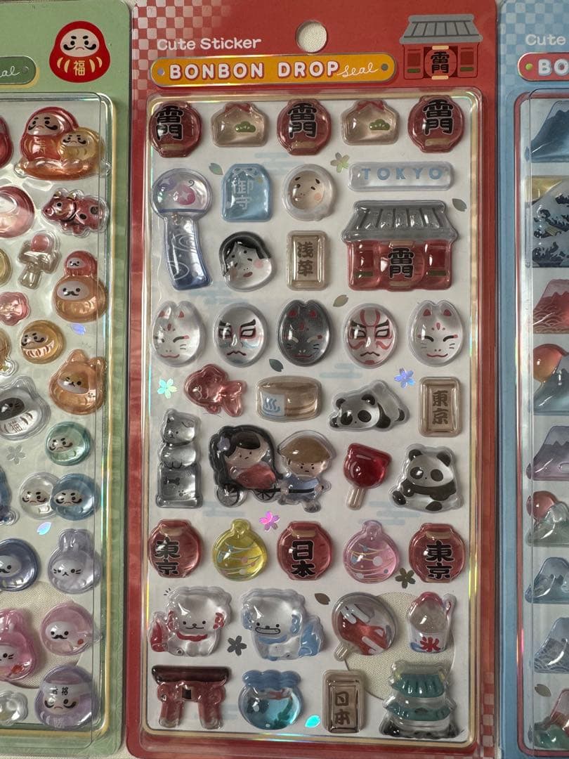 【新品未開封】和柄　ボンボンドロップシール15枚セット