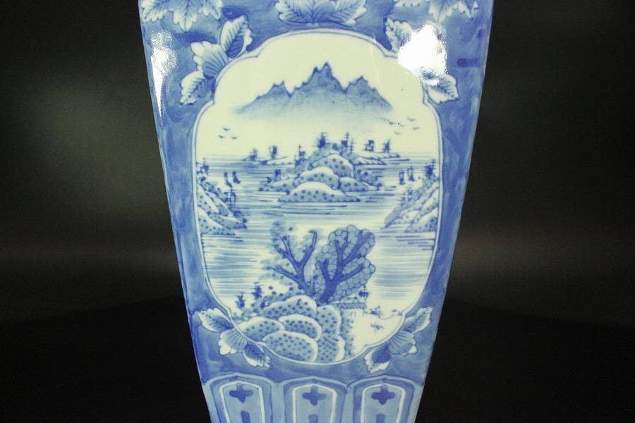 中国美術 窓絵 古い花瓶(ZE512)