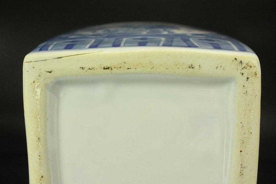 中国美術 窓絵 古い花瓶(ZE512)