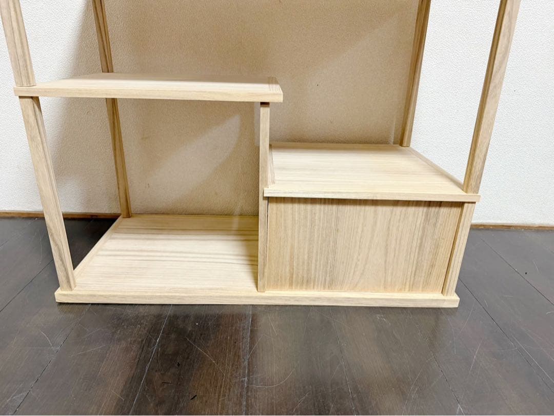 ほぼ未使用 茶道具 桐木地 利休袋棚 志野棚 組立式 炉用 利休好写し 紙箱