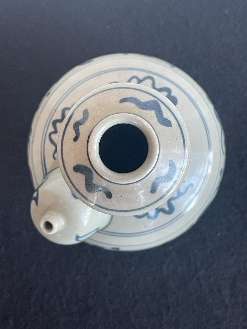 明 中国美術 青花 染付 唐草 乳瓶 景徳鎮窯系 軍持 水瓶 乳首 徳利 酒器