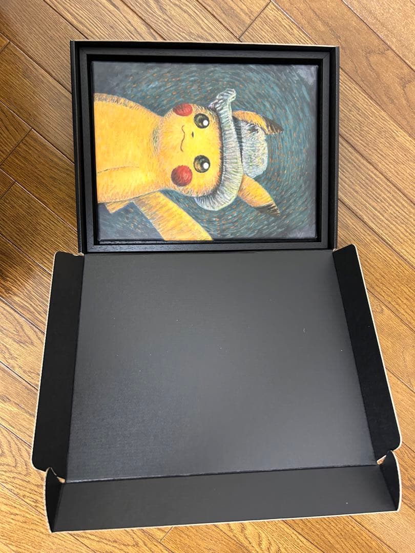【購入レシート有】ゴッホ ピカチュウ キャンバス　黒木枠　鑑定書・レシート付