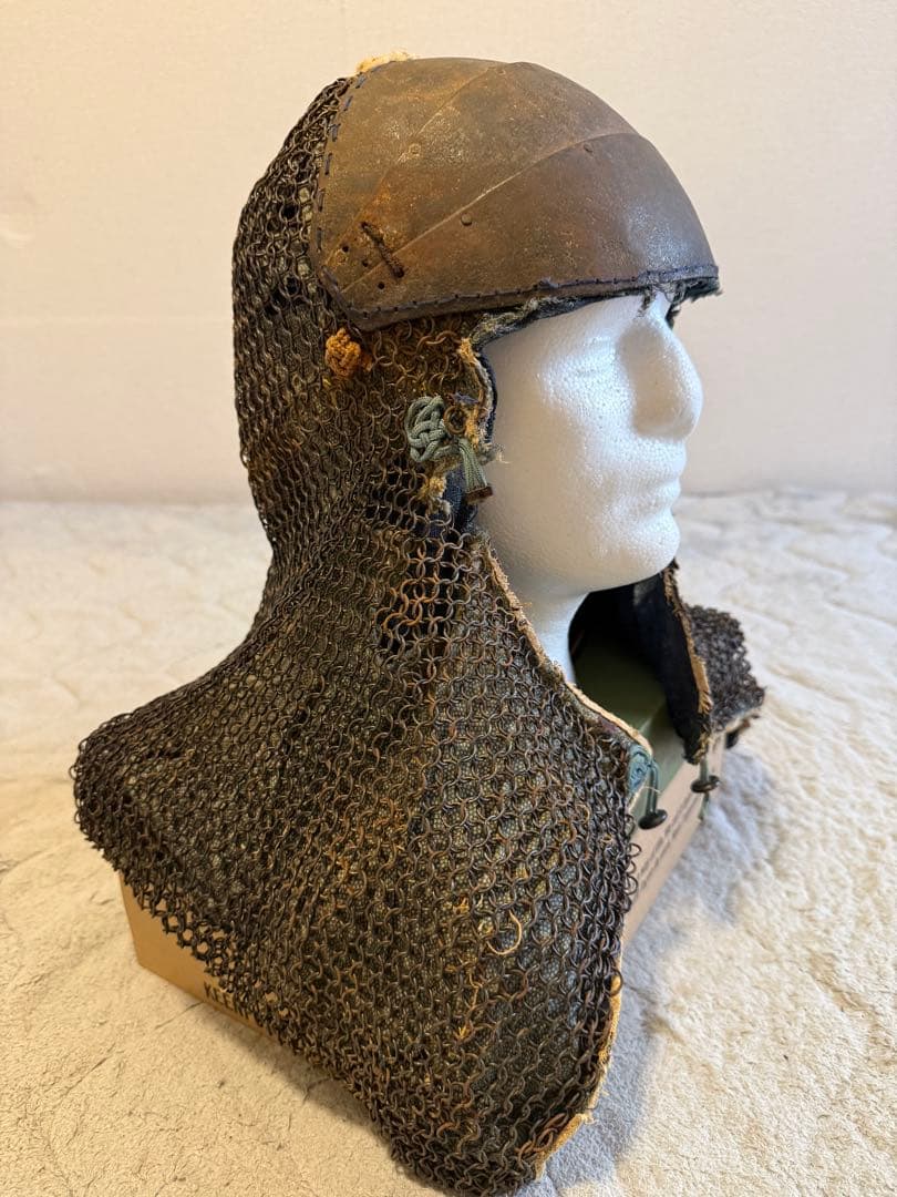 ⭕️ 江戸時代　鎖帷子　【鉢金付き鎖頭巾】　幕末　新撰組　忠臣蔵　❶