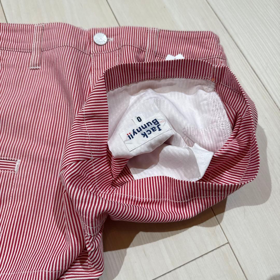 Jack Bunny! レディース ゴルフパンツ サイズ0 赤/白ストライプ