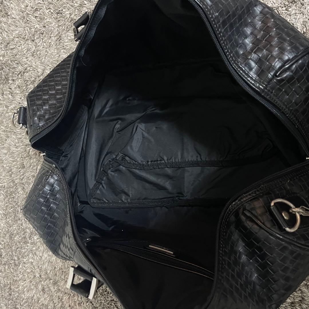 Titleist タイトリスト ボストンバッグ 編み込み 金具プレート ブラック