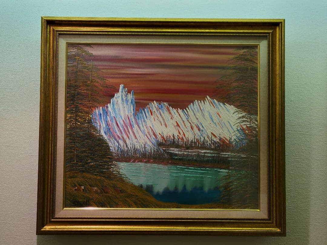 絵画 Mountain waterfall