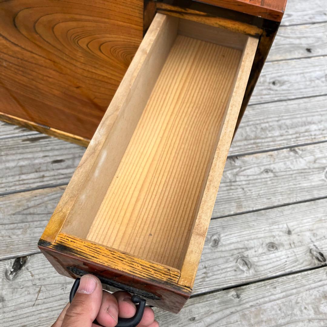 昭和レトロ 木製 3杯 引き出し収納付き 長火鉢 囲炉裏 古民家 古民具 レトロ