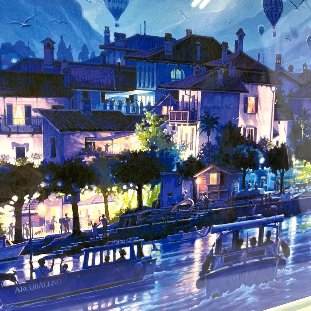 a0131-54笹倉鉄平　アートポスター　ハイベルアート　「ラゴ　マジョーレ」