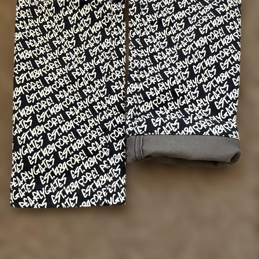 防寒　蓄熱　裏地付き　パーリーゲイツ　パンツ　総柄　S〜M相当　紺　白　ネイビー