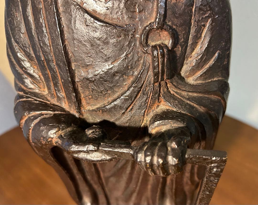 金工家 板坂辰治 銅造　聖徳太子像　共箱 置物 彫刻 彫像